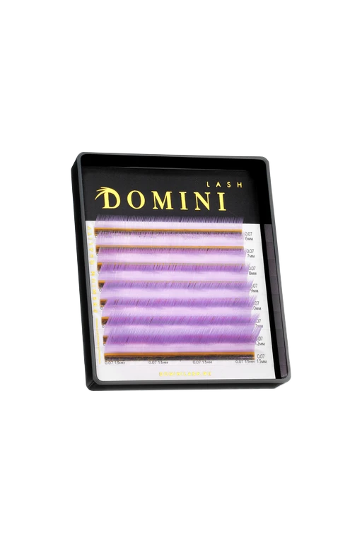 Ресницы DOMINI Цветные Светло-Фиолетовые Микс (8 линий)