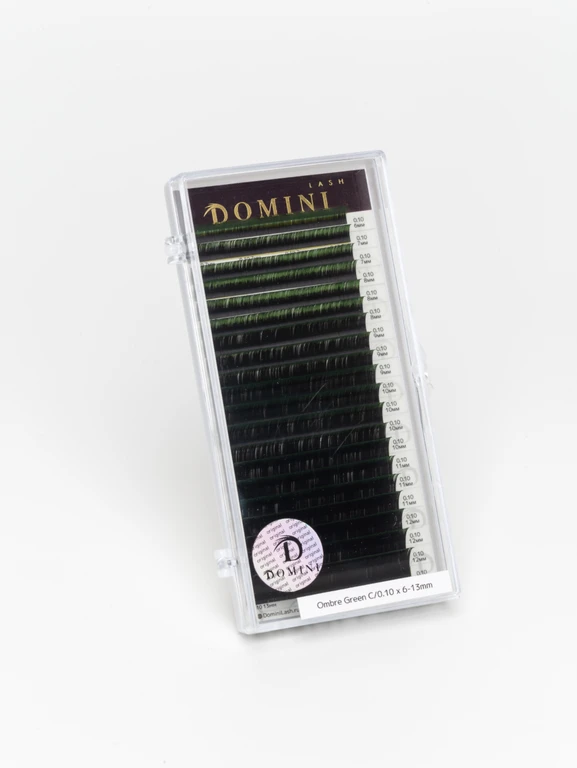 Ресницы DOMINI Омбре Зеленые Микс (20 линий)