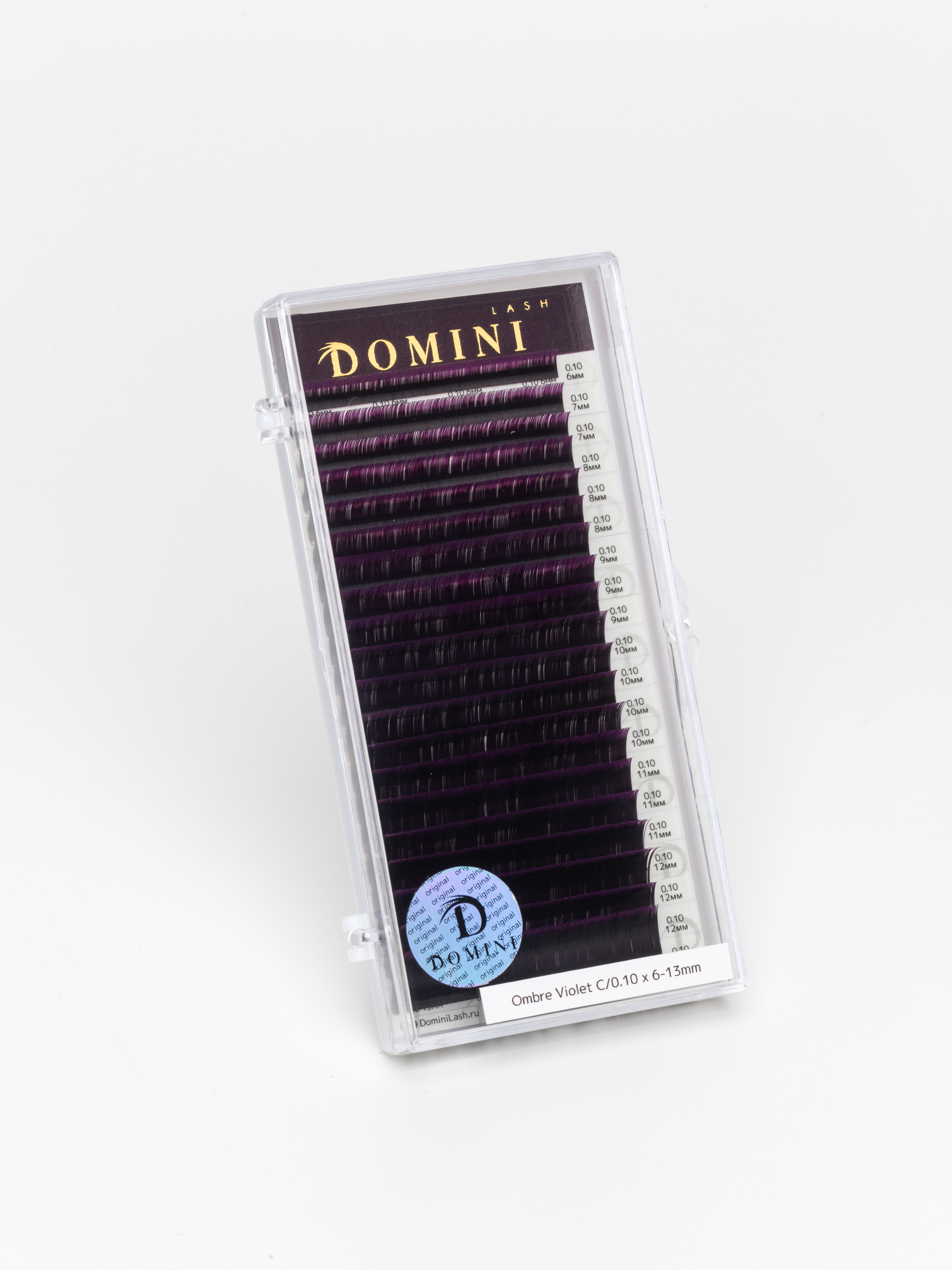 Ресницы DOMINI Омбре Фиолетовые Микс (20 линий) (C, 0.07, 6*13)