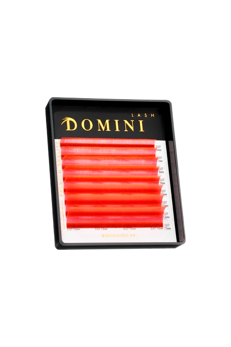 Ресницы DOMINI Неоновые Красные Микс (8 линий)