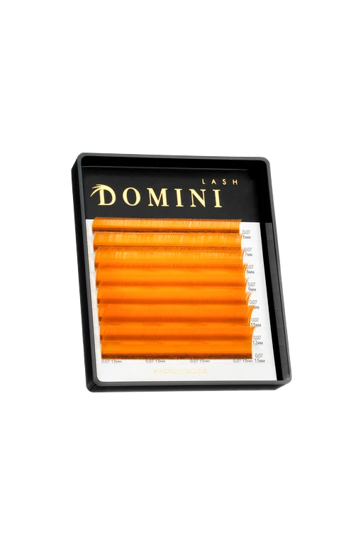 Ресницы DOMINI Цветные Оранжевые Микс (8 линий)