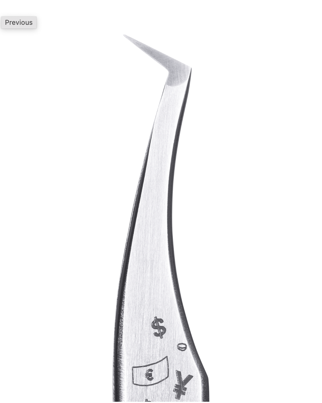 Пинцет DOMINI №12 "Денежный" профессиональная заточка.