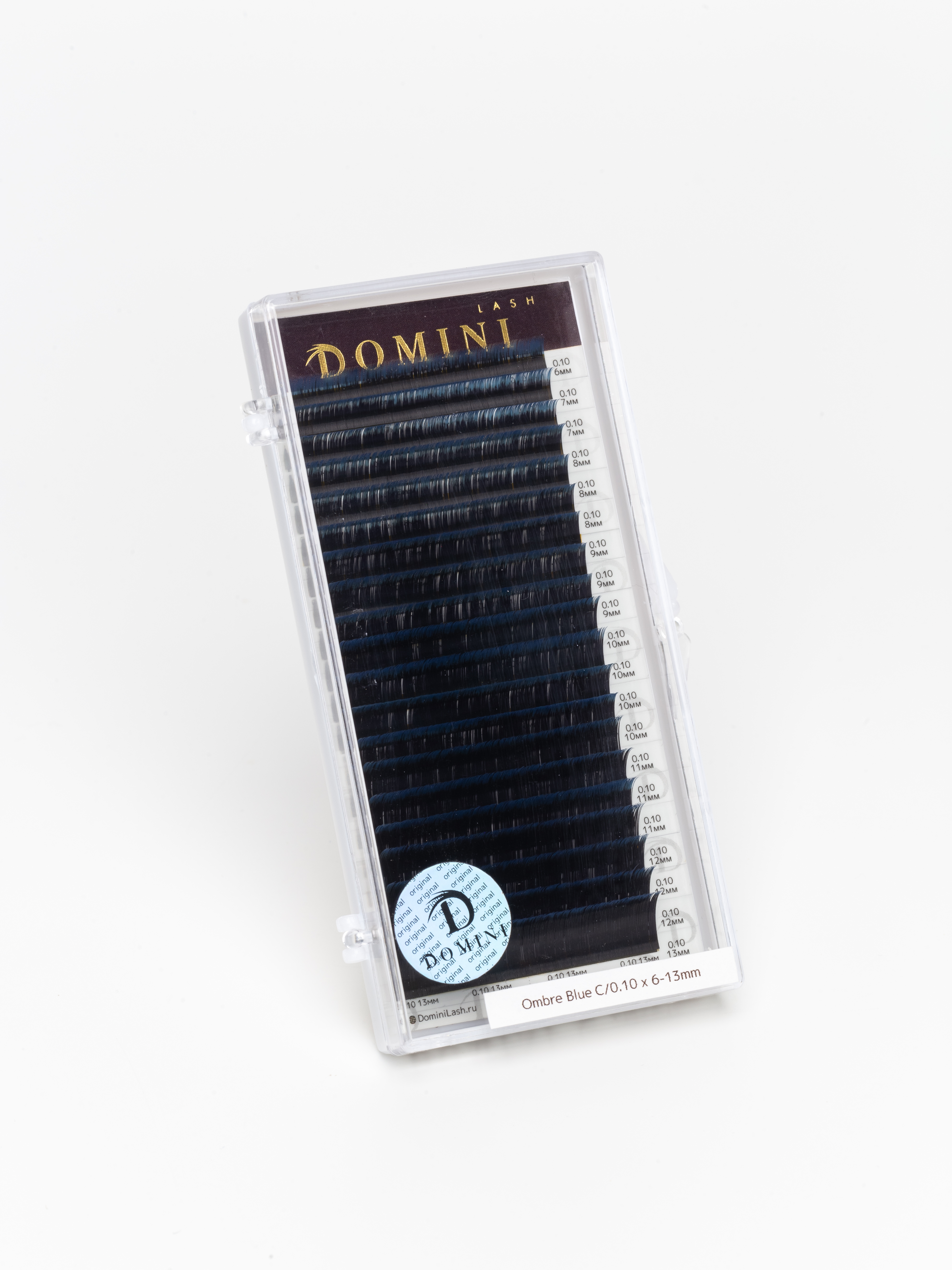 Ресницы DOMINI Омбре Синие Микс (20 линий) (C, 0.07, 6*13)