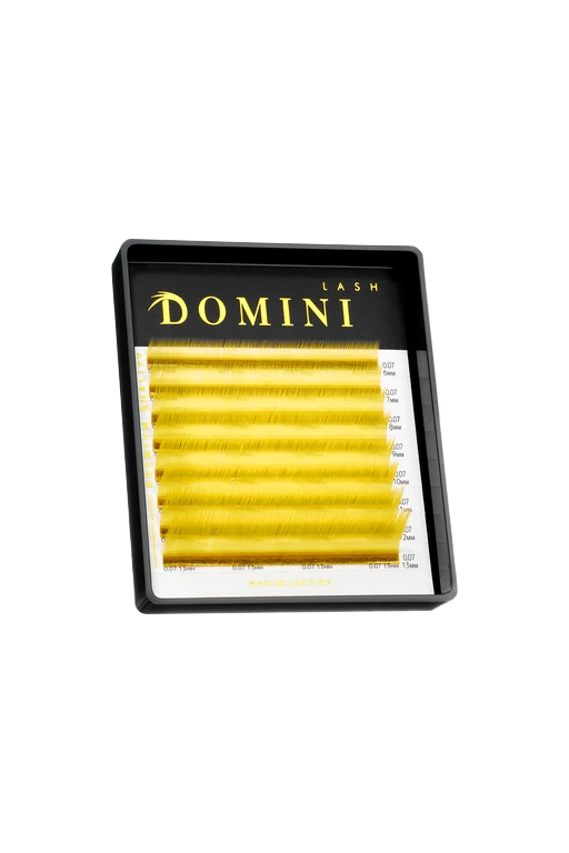 Ресницы DOMINI Цветные Желтые Микс (8 линий)