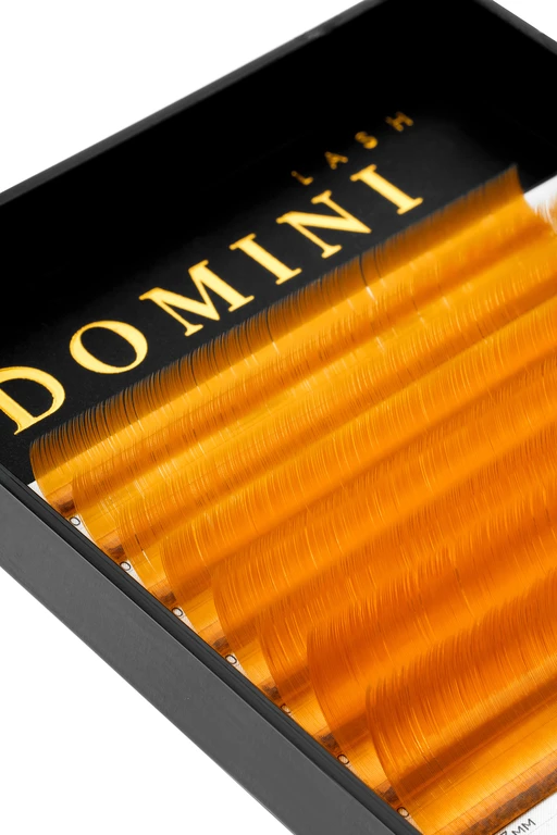 Ресницы DOMINI Цветные Оранжевые Микс (8 линий)