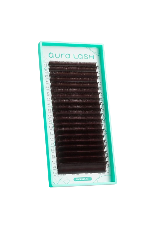 Ресницы AURA LASH Темно-Коричневые Отдельные длины (20 линий)