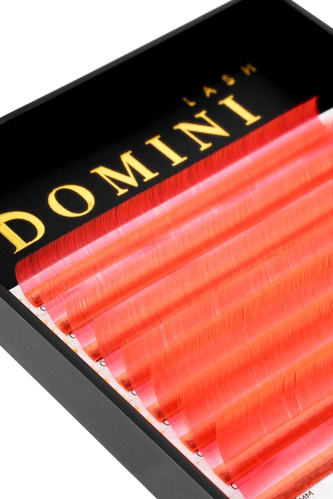 Ресницы DOMINI Неоновые Красные Микс (8 линий)