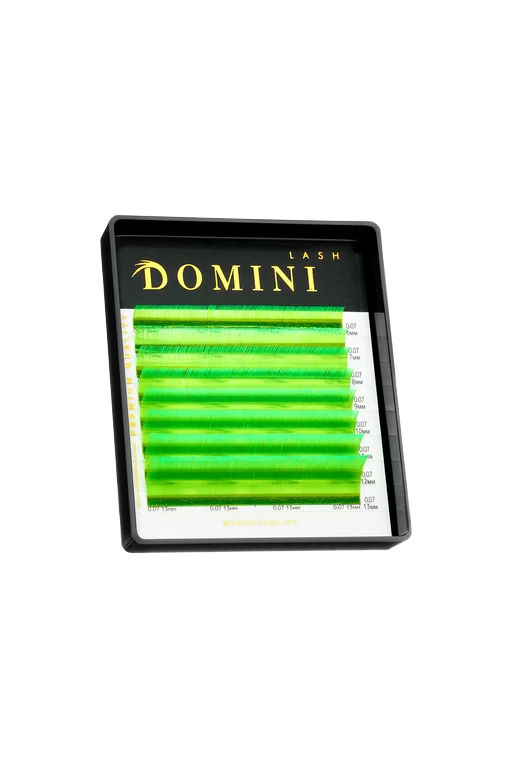 Ресницы DOMINI Неоновые Зеленые Микс (8 линий)