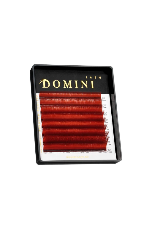 Ресницы DOMINI Цветные Рубиновые Микс (8 линий)