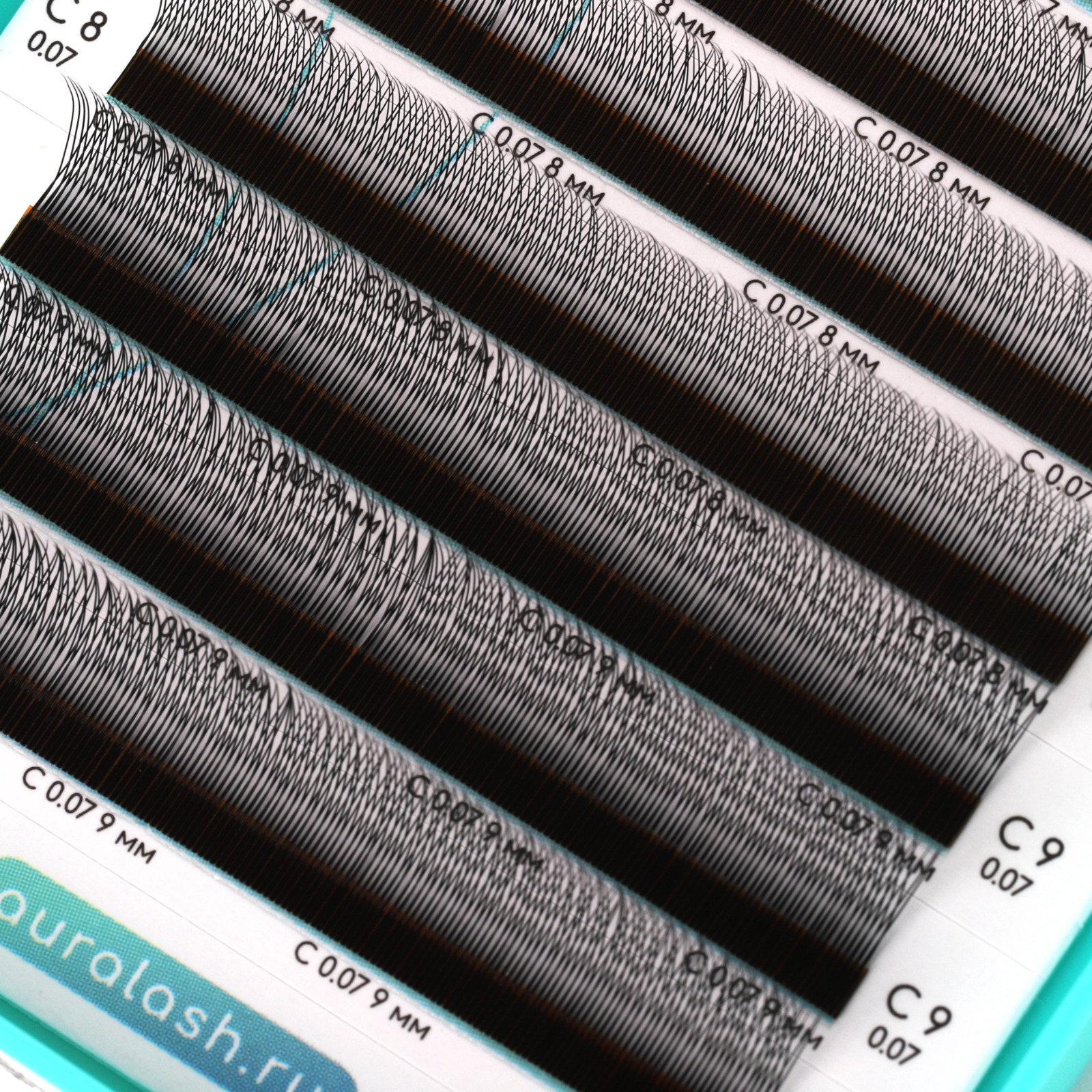 Ресницы AURA LASH 2D Черные Микс  (12 линий)