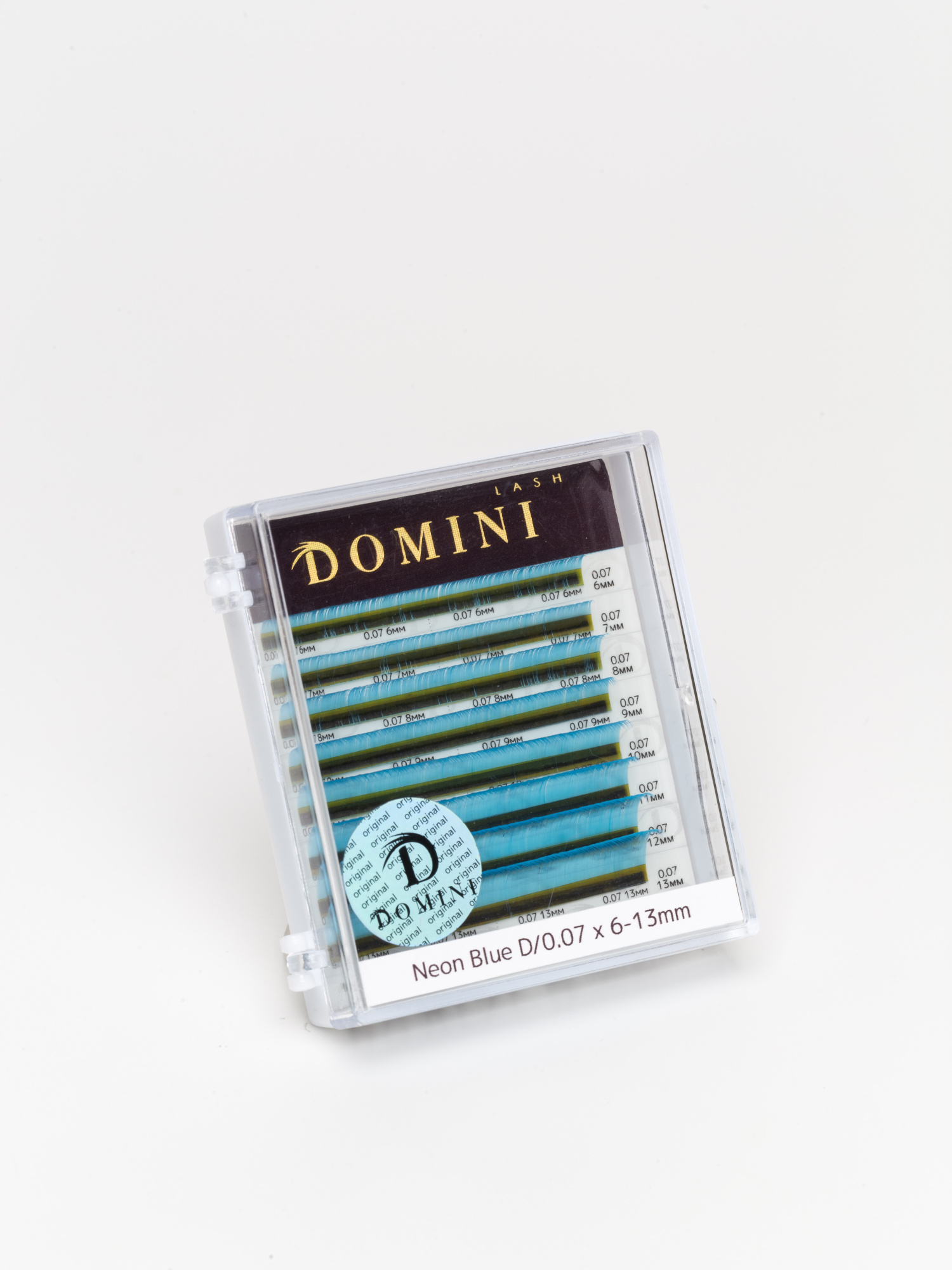 Ресницы DOMINI Неоновые Голубые Микс (8 линий)
