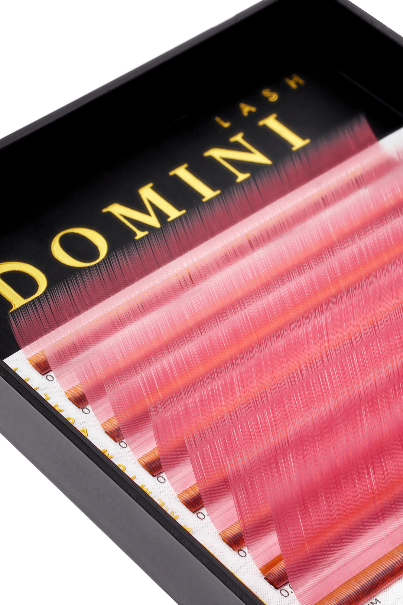 Ресницы DOMINI Цветные Светло-Розовые Микс (8 линий)