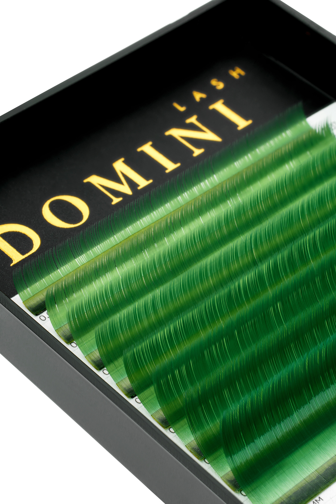 Ресницы DOMINI Цветные Зеленые Микс (8 линий)