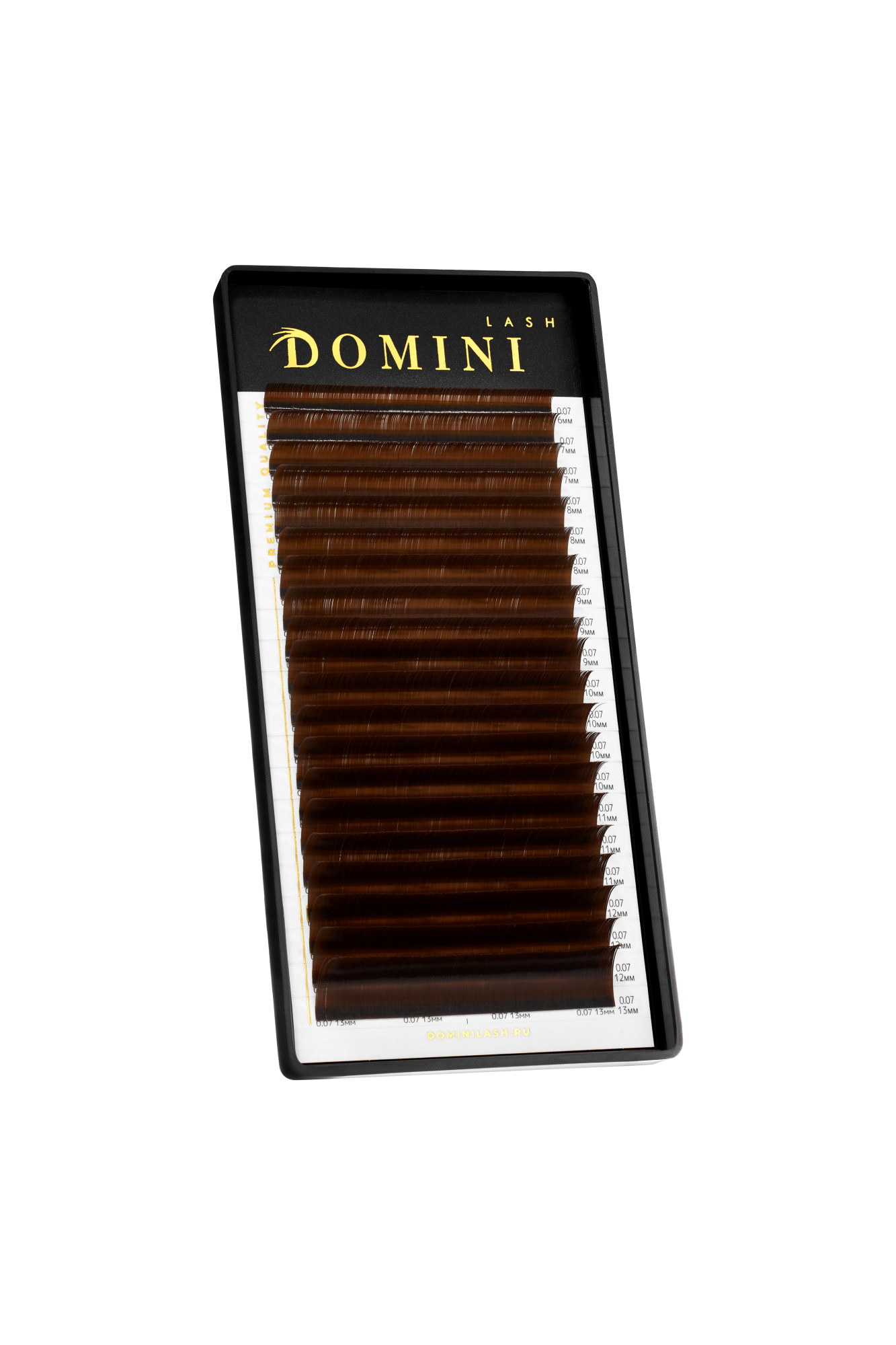 Ресницы DOMINI Темно-Коричневые Микс (20 линий)