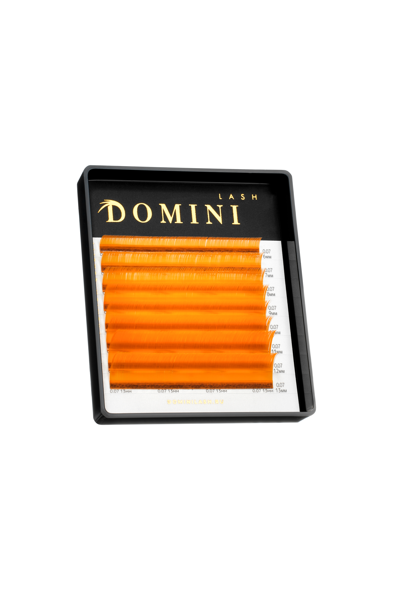 Ресницы DOMINI Неоновые Оранжевые Микс (8 линий)