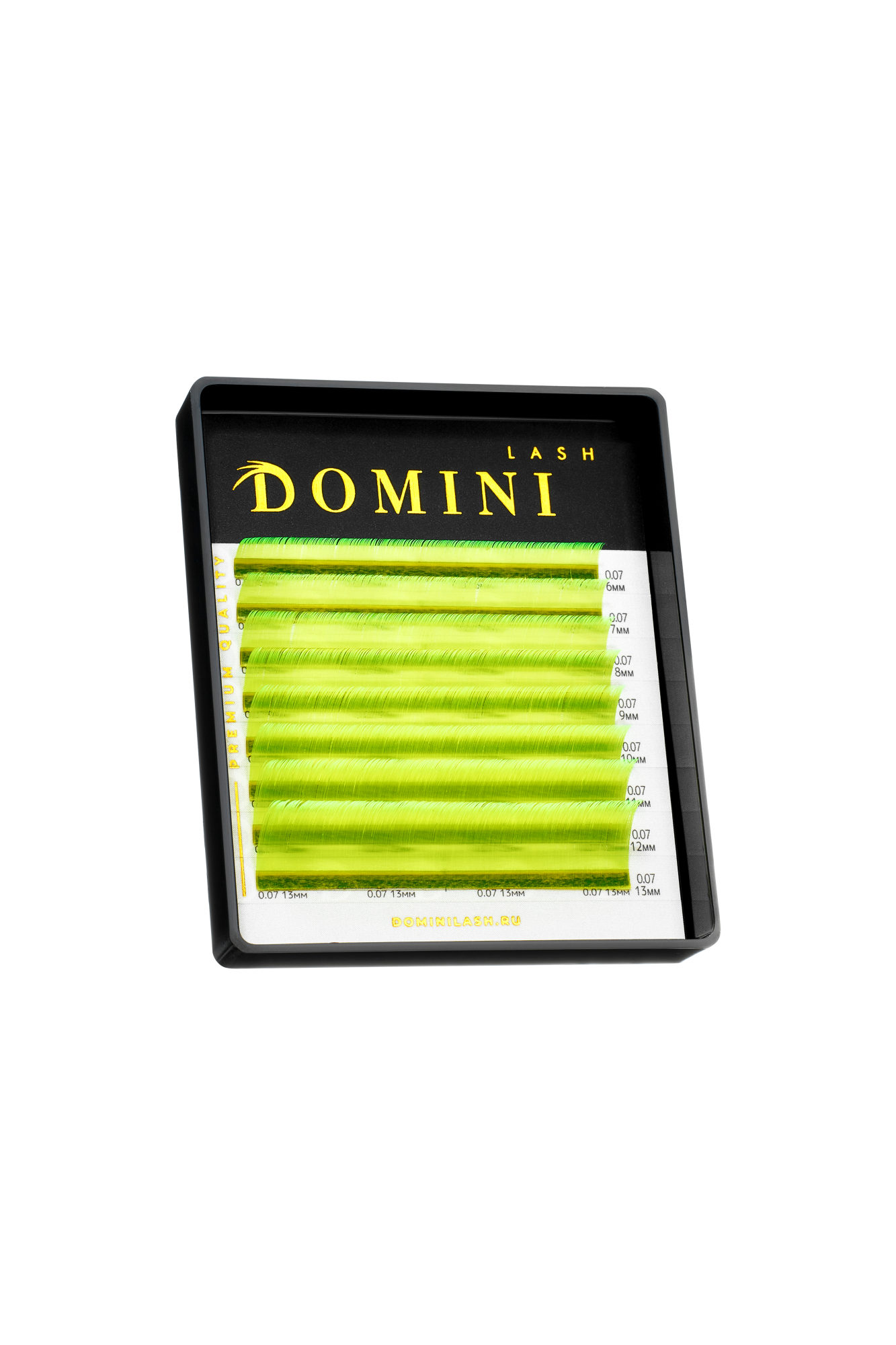 Ресницы DOMINI Неоновые Желтые Микс (8 линий)