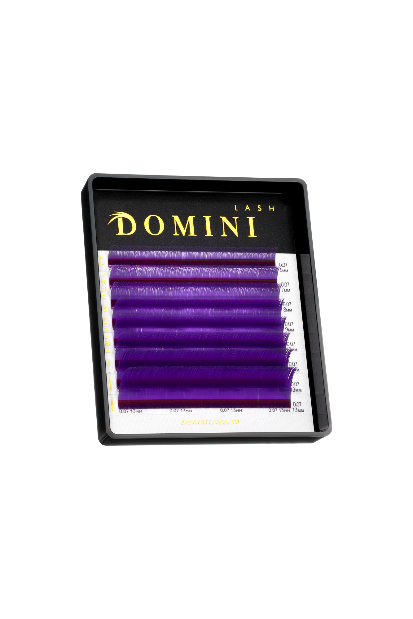 Ресницы DOMINI Цветные Фиолетовые Микс (8 линий)