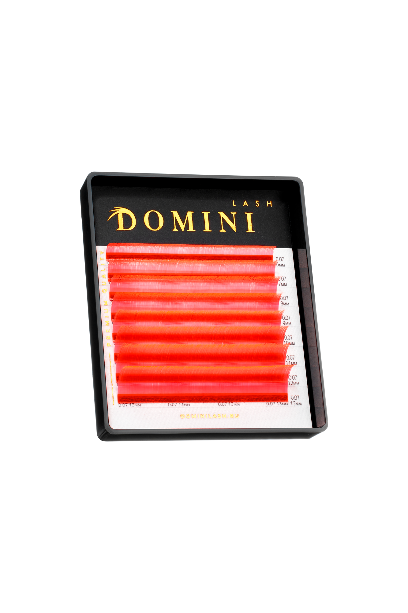 Ресницы DOMINI Неоновые Красные Микс (8 линий)