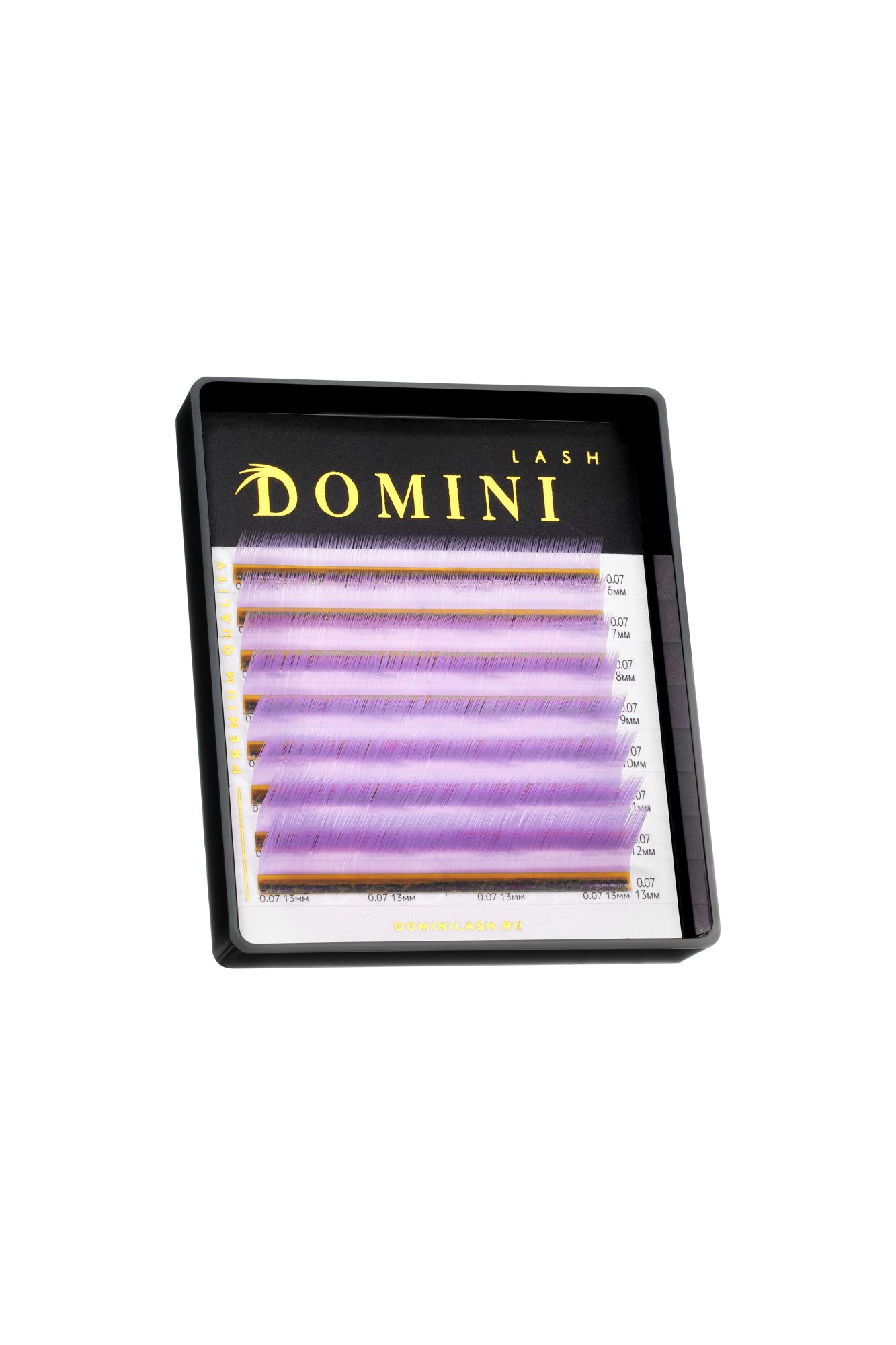 Ресницы DOMINI Цветные Светло-Фиолетовые Микс (8 линий)