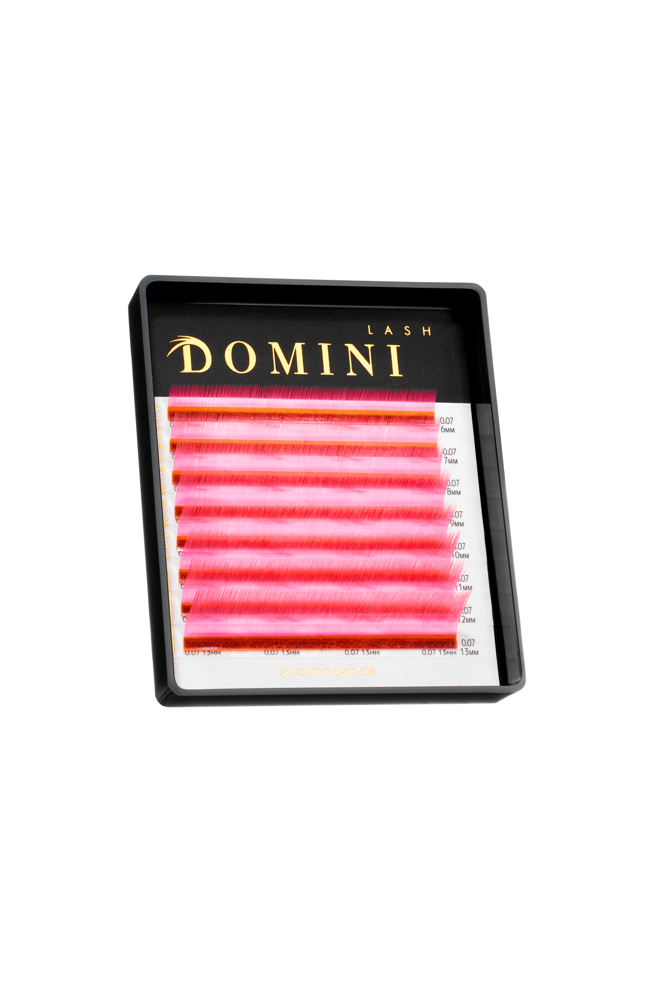 Ресницы DOMINI Неоновые Розовые Микс (8 линий)