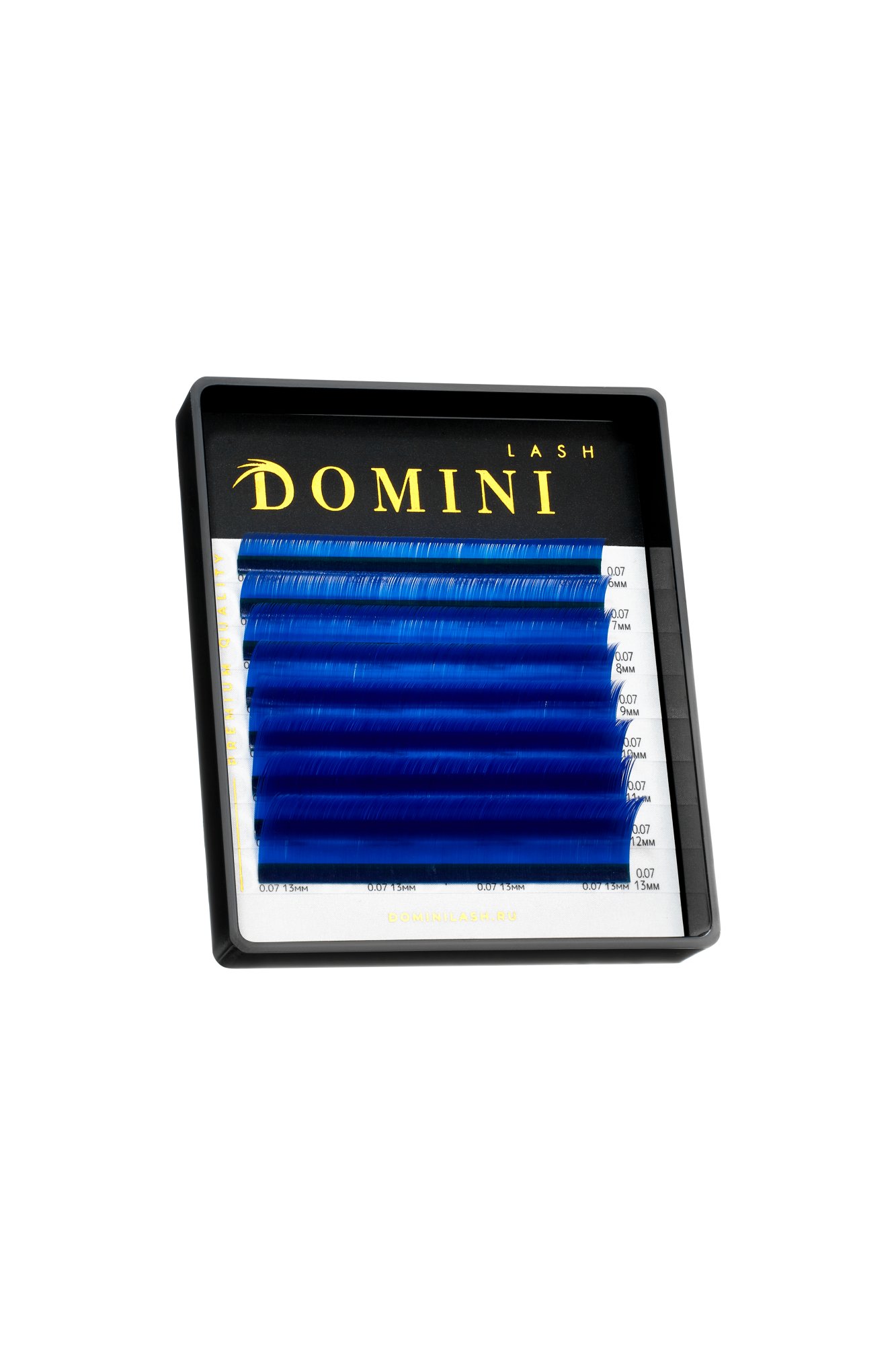 Ресницы DOMINI Цветные Синие Микс (8 линий)