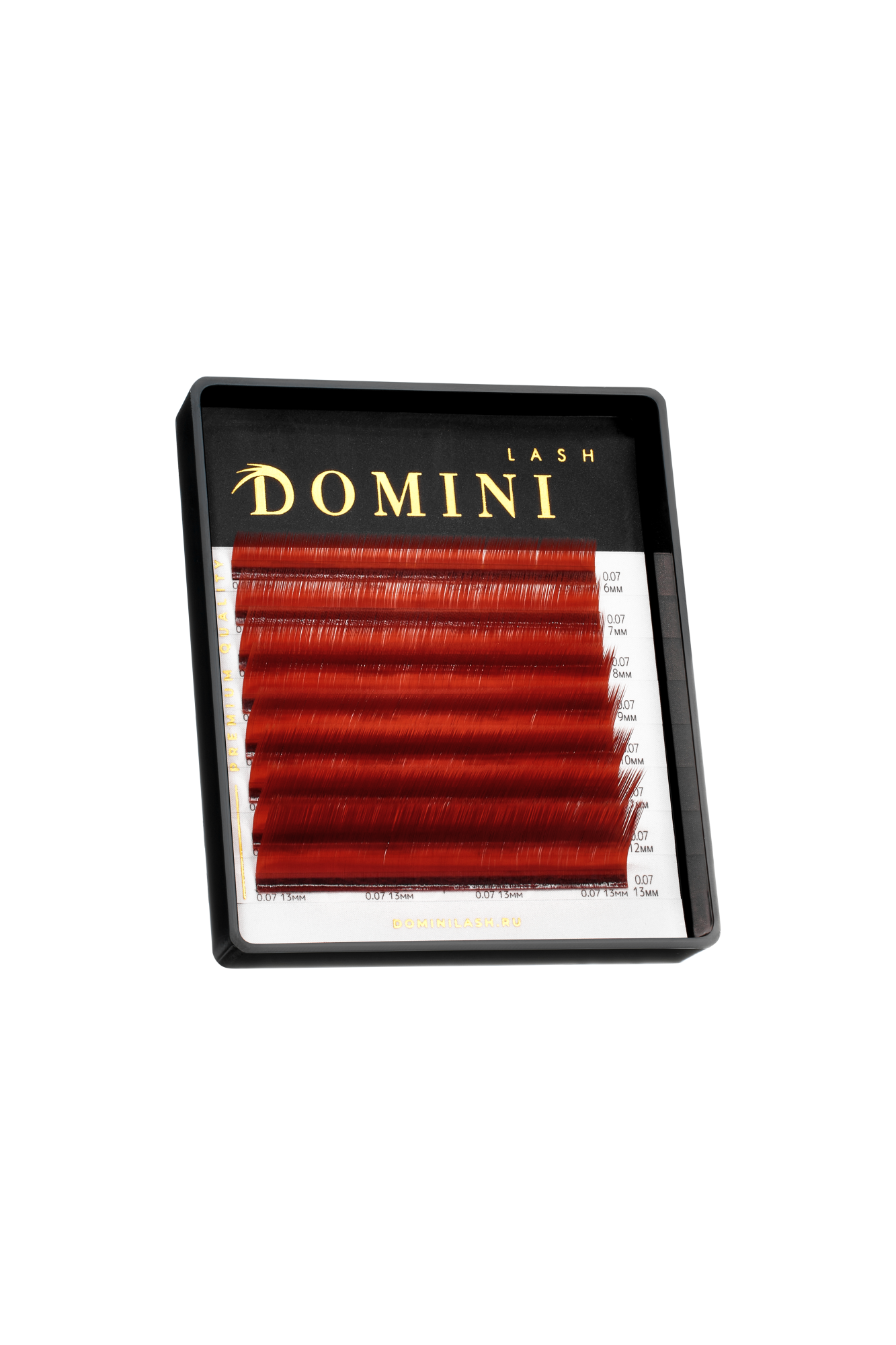 Ресницы DOMINI Цветные Рубиновые Микс (8 линий)