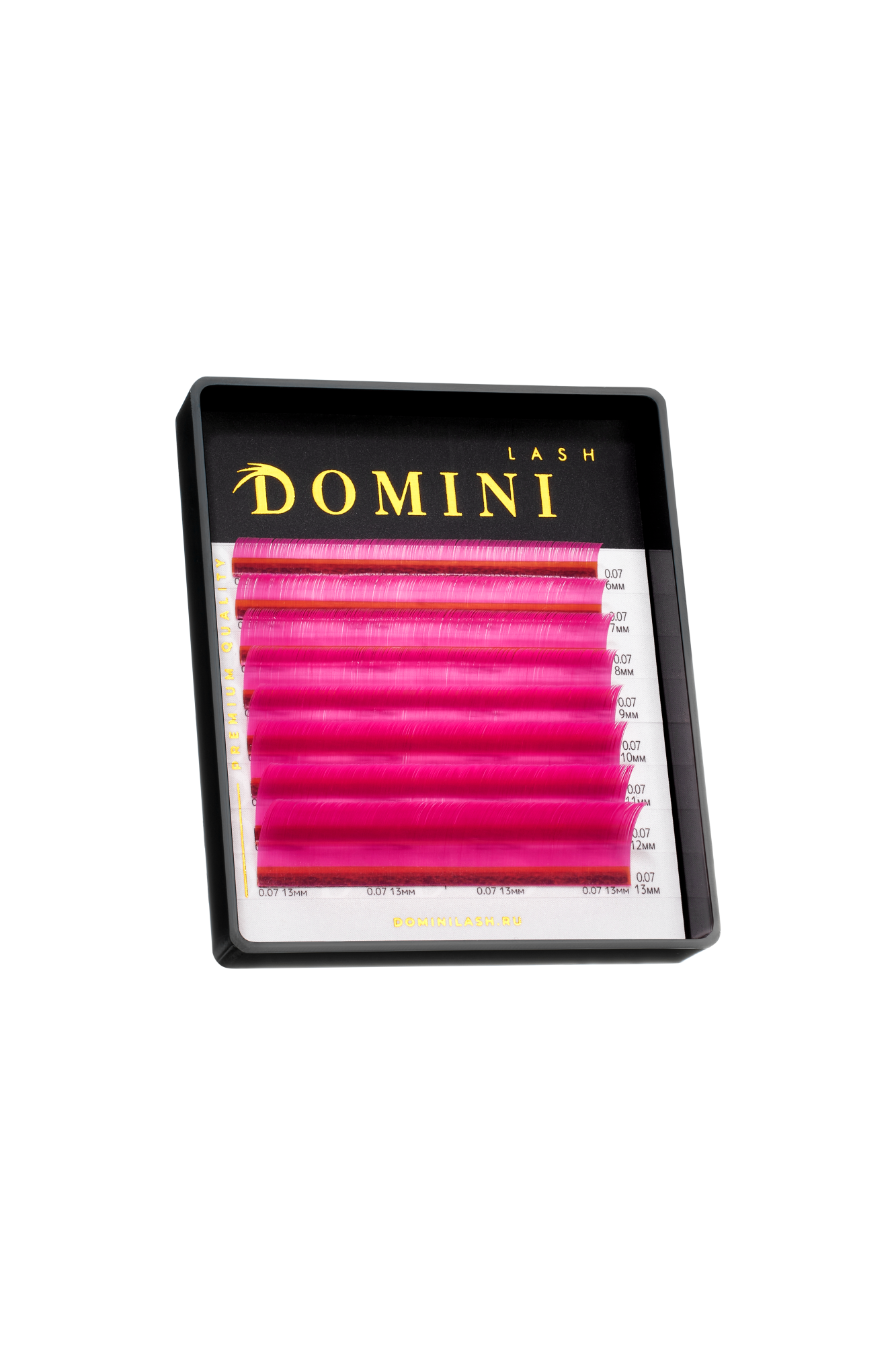 Ресницы DOMINI Цветные Розовые Микс (8 линий)